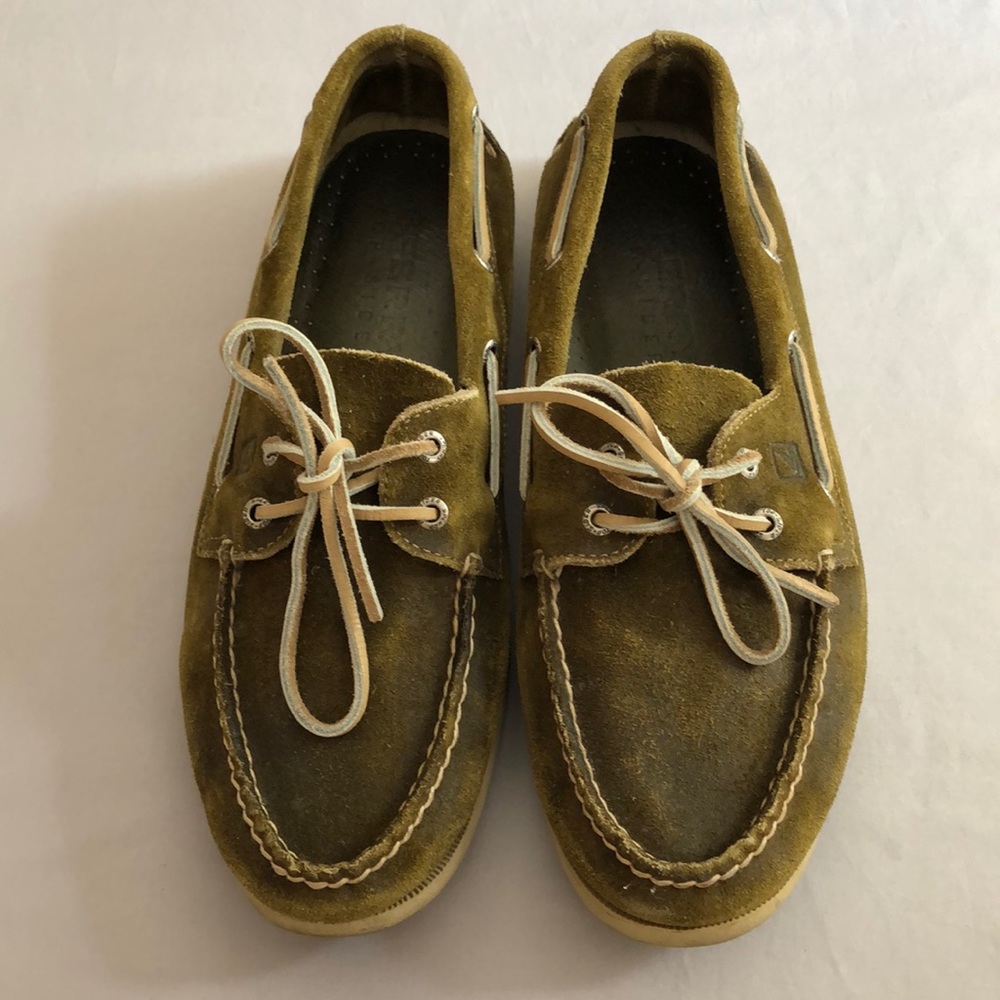 SPERRY Top-Sider Sz 11 Green Suede Boat Sh…